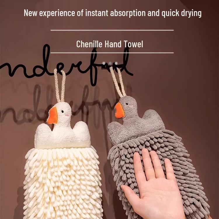 Chenille Super Absorbent Thick Hand Towel | Cute Hanging Towel for Kitchen & Bathroom