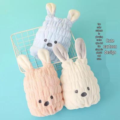 Szybkoschnący, uroczy czepek do włosów z uszami królika: Chłonny ręcznik i gruby opaska do włosów pod prysznic dla dzieci i dorosłych