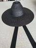 2025 New Elegant 15cm Wide Brim Sun Hat For Ladies Summer High-top Ribbon Hand-woven Black Hat Designer Style Hats Caps Men