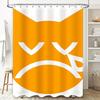 Angry Cat Face Shower Curtain: Waterproof Fabric with Eye Poking Design for Bathroom Decor