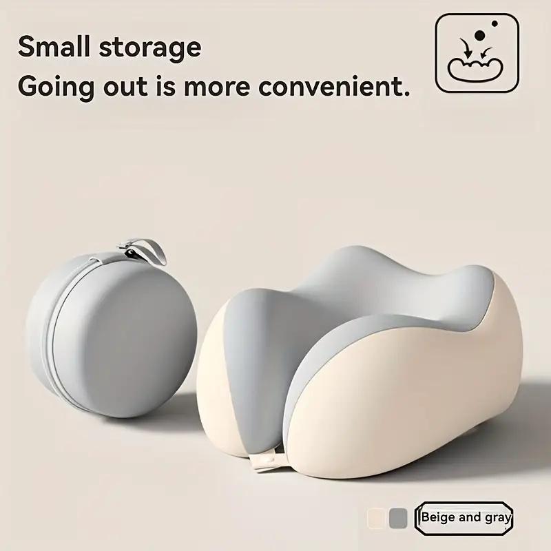Portable Neck Pillow for Travel & Home Use Ergonomic Cervical Support Easy Storage Comfortable Sleep Slow Rebound Lightweight