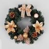 2025 Christmas Wreath Front Door Wreath with Lights Vintage Farm Wreath With Pine Cones Fall For Thanksgiving Xmas Decor 40/30cm