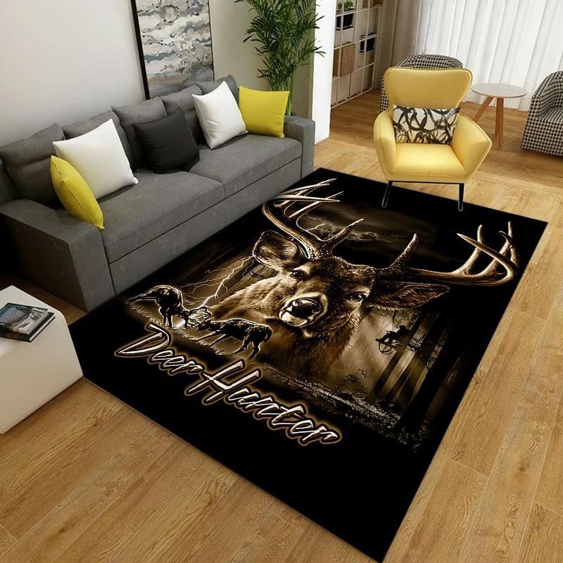 1PC Flag Deer Pattern Rug Carpet for Living Room Bathroom Mat Creative Doormat Carpet for Bedroom Home Decor