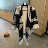 Small plaid linen scarf women's summer new sunscreen large square scarf thin silk scarf with shawl