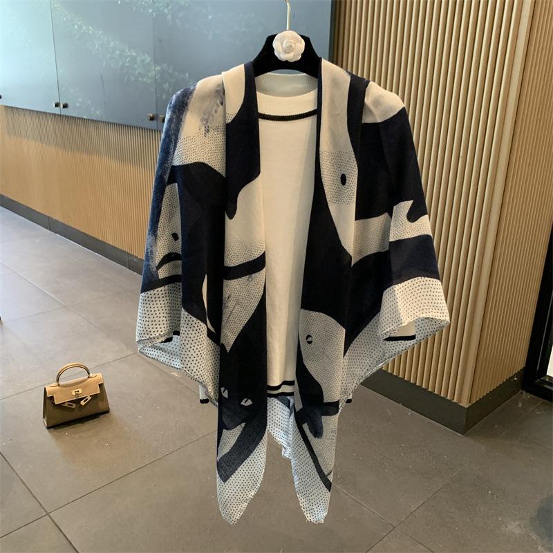 Small plaid linen scarf women's summer new sunscreen large square scarf thin silk scarf with shawl