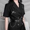 Korean Punk Style Detachable Chain Belt Men Women Belt Black Pu Leather Harness Chain Belt Goth Corset Waist Belt Accessories