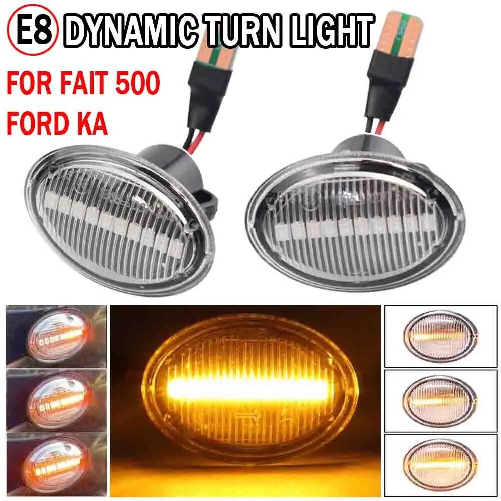 

2 шт. Янтарные светодиодные боковые габаритные фонари для Fiat 500 Ford KA для Lancia Lybra Ypsilon для Maserati GranCabrio Granturismo Alfa 4C Dynamic Crystal