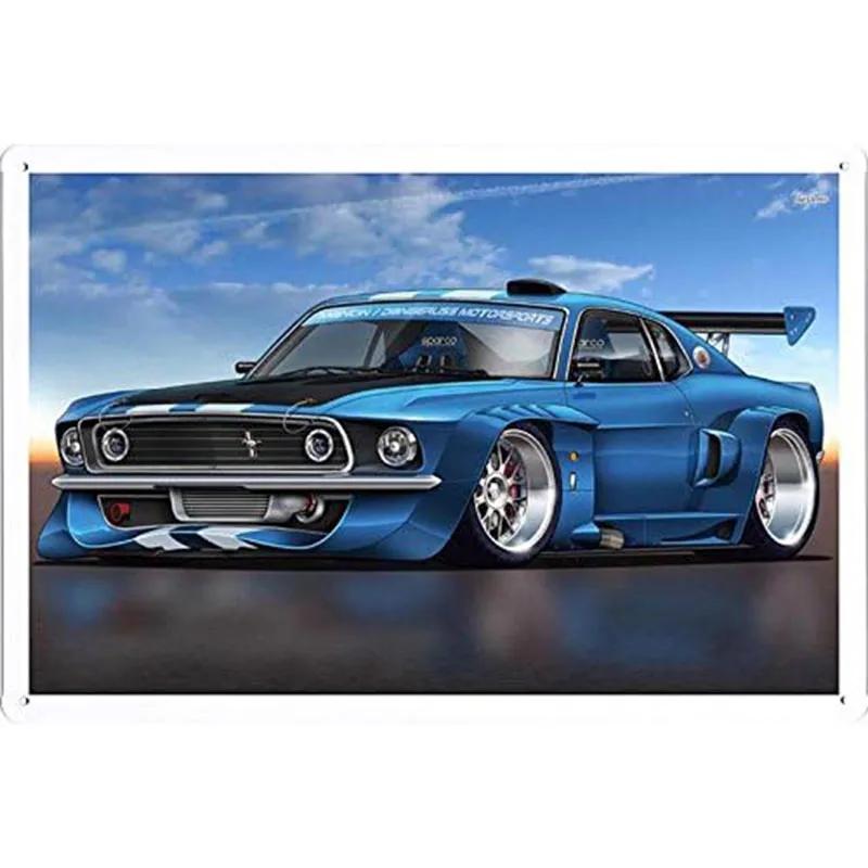 Vintage Automobile Car Vehicle Metal Tin Signs Posters Plate Wall Decor for Home Bars Garage Cafe Clubs Pub Retro Posters Plaque