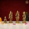 Pure Brass Ram Darbar Statue, Ram Sita Hanuman Lakshman Murti, Brass - 4 Inch