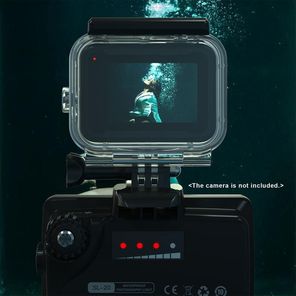 Andoer SL 20 Waterproof RGB Fill Light LED Video Light 8 Lighting Modes CRI95+ Dimmable IPX8 Underwater 40M Built in