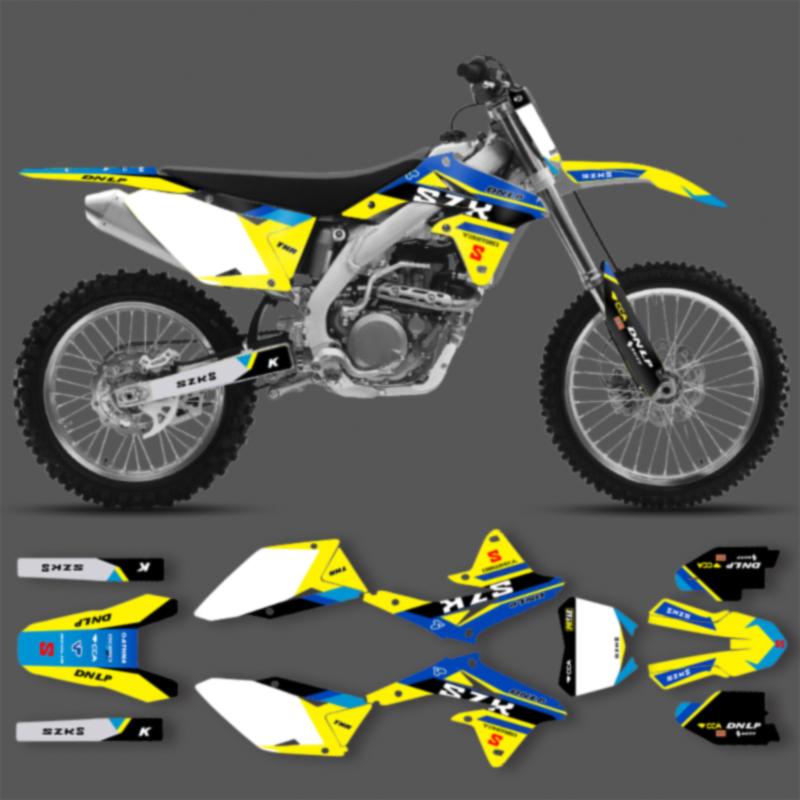 POWERZONE Custom  For SUZUKI RMZ450 2008-2017 RMZ Off road Motorcycle Stickers Customized Graphic Number Protection Kit 05