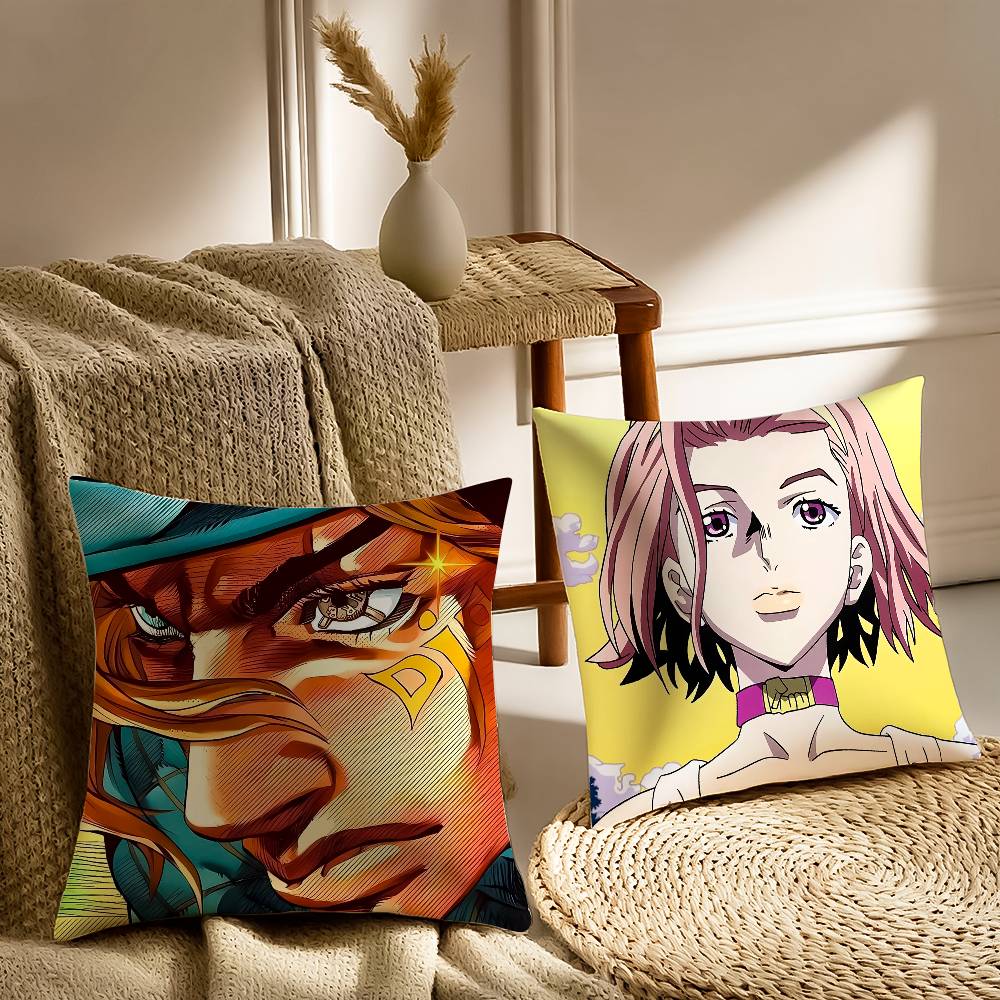 JoJo's Bizarre Adventure Pillow Case Sofa and Living Room Decorative Cushion Covers Dust-proof and Mite-proof Invisible Zipper