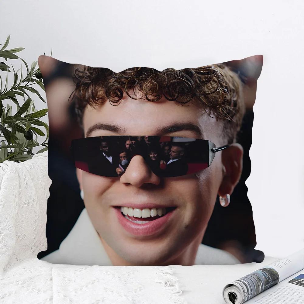 1PC New Album Buenas Noches Quevedo Pillow Case Sofa Decorative Home Double-sided Printing Short Plush Cute Cushion Cover