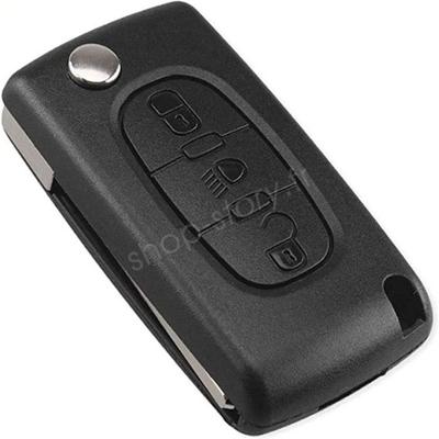 SHOP-STORY - KFPSAC3PC : 3-Button Folding Car Key Shell (Headlight) for PEUGEOT &; CITROEN