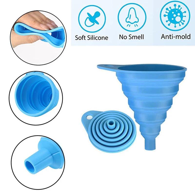 Car Engine Funnel Silicone Liquid Funnel Washer Fluid Change Foldable Portable Auto Engine Oil Petrol Change Funnel Universal