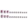 24PCS Pink Fake Toenail with French White Tip Reusable Long Lasting Press On Nails for Working Dating or Partying