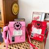 Borse da Donna e Pochette a Forma di Telefono Borsa a Spalla Rosa a Tracolla per Ragazza Pelle Verniciata Borse Tote Casual Borsa a Messaggero