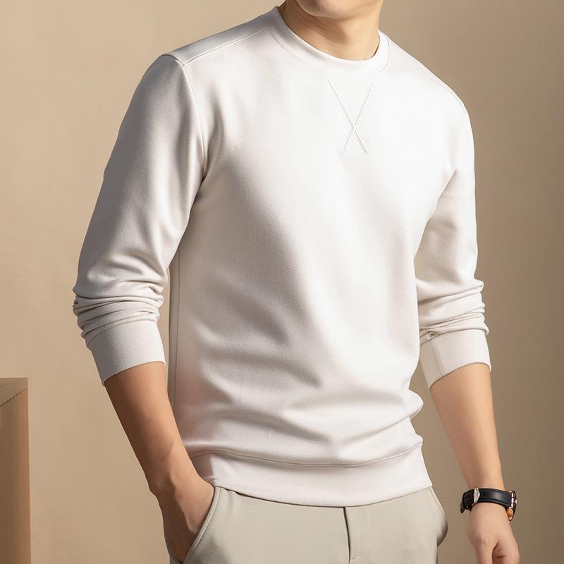 2025 Spring/Autumn Men's Trendy Long Sleeve Sweatshirt: Luxurious Casual Crew Neck Top