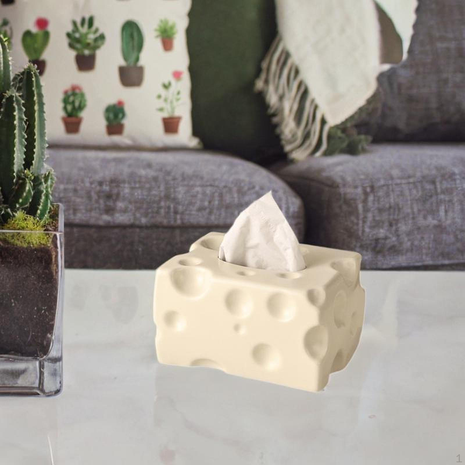 

Керамическая коробка для салфеток с крышкой в форме сыра, арт-диспенсер для офиса, ресторана бежевый