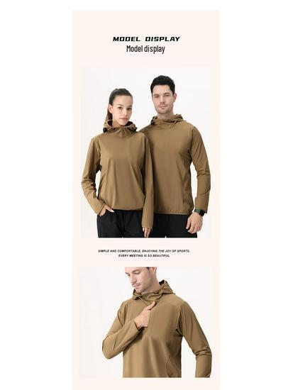 Windproof Hooded Running Jacket - Unisex Water-Repellent, Warm, Autumn Sports Pullover for Mountaineering