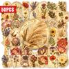 Floral Leaf Design Dried Flower Pattern Sticker Self Adhesive Scrapbook Journal Decor  Luggage