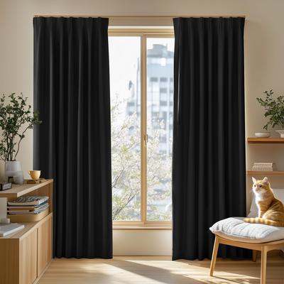 Deconovo Blackout Grade 1 Width 100cm X Length Cold Shape Memory Blocks or More of Day and Night UV Energy Set of For Bedrooms and Living Black