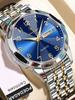Top Luxury Men Watch Waterproof Luminous Date Week Quartz Watches Stainless Steel Fashion Casual Male Clock