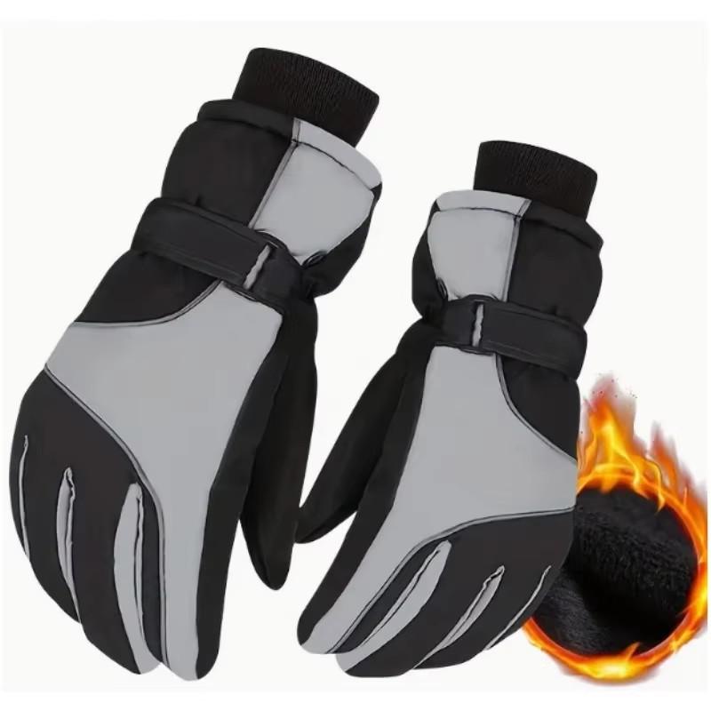 

Warm Windproof Gloves Men Winter Waterproof Thickened Warm Full Finger Gloves for Outdoor Motorcycle Riding Touch Screen Gloves серый