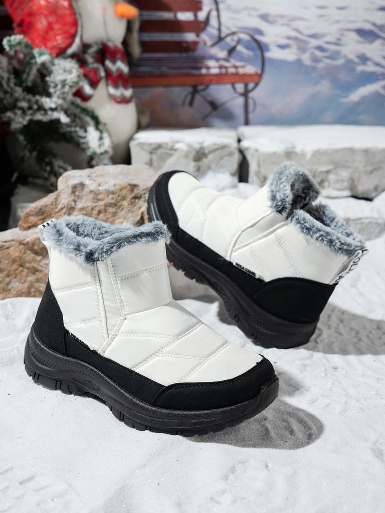 Womens Plus Size Winter Waterproof Snow Boots Non Slip Warm Plush Lined Outdoor Cold Weather Cotton Footwear