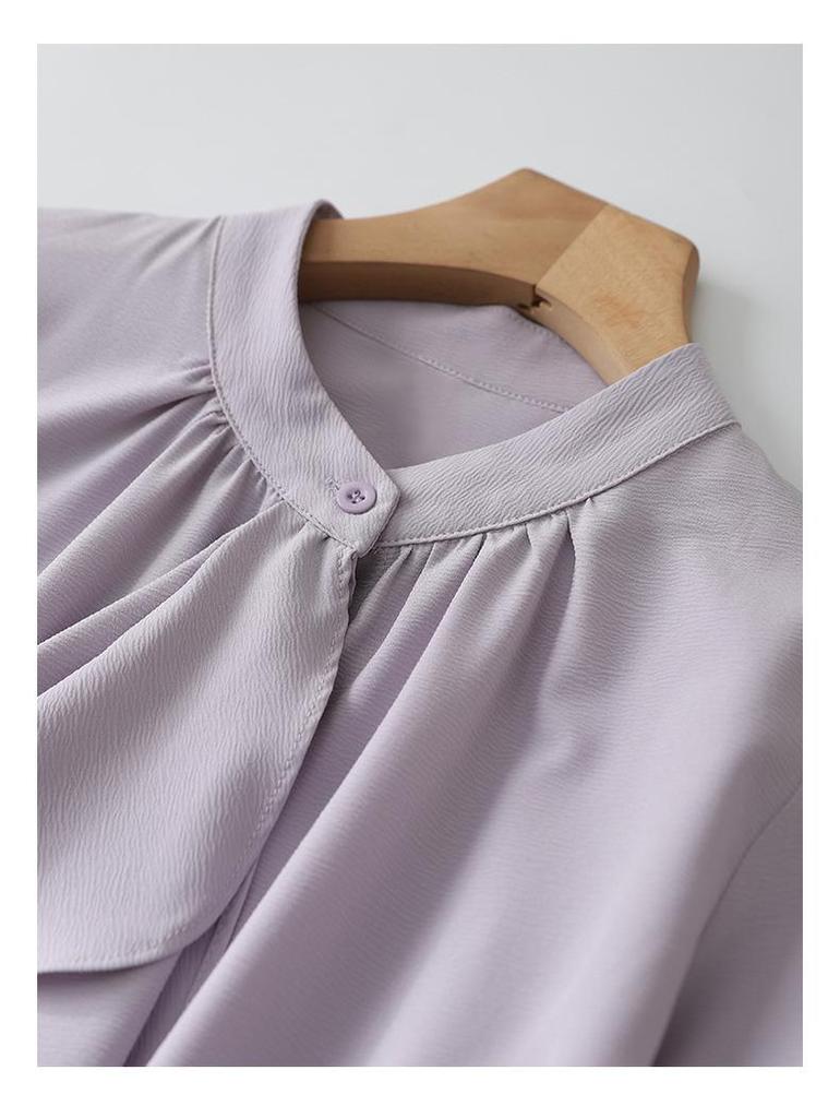 Elegant French Ribbon Blouse - Women's New Autumn Design, Chic Long-Sleeved Top for Gentle Temperament and Commuting Style.