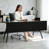Table Privacy Screen with Hook And Loop Design Panel Durable Oxford Cable Management Organizer for Workspace Organization And Privacy Panel