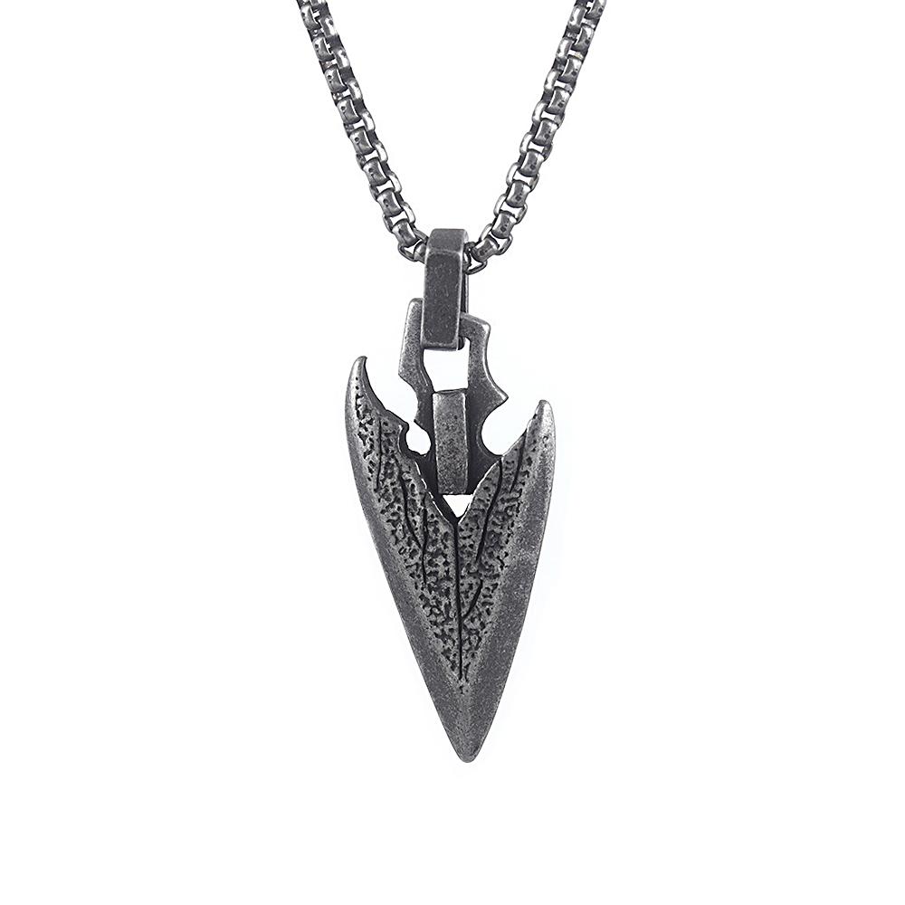 Vintage Men s Arrowhead Pendant Necklace Punk Stainless Steel Viking Spearhead Necklace Fashion Amulet Jewelry Gift Dropshipping