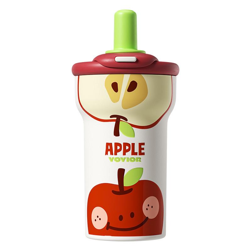 

Cartoon Dot Pattern Insulated Travel Mug With Handle For Office And Outdoor Use Apple