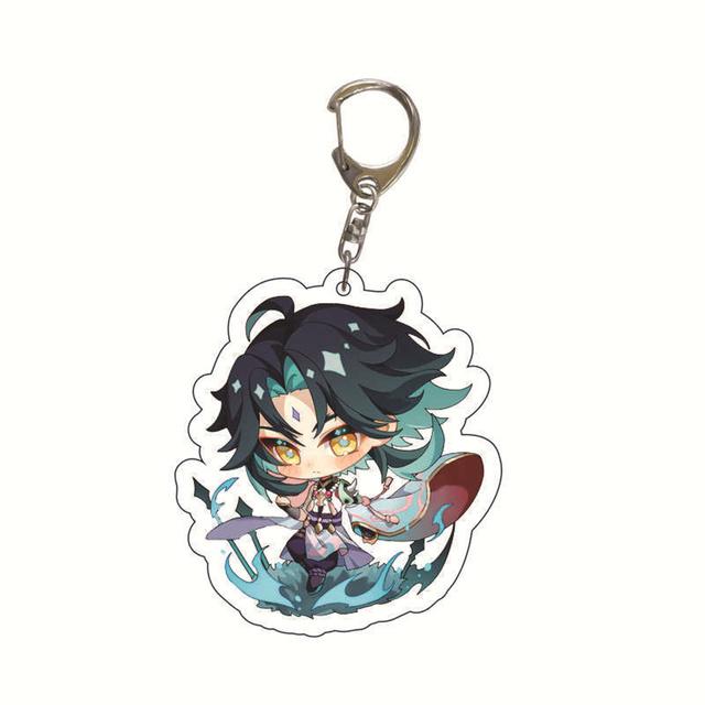 

Милые персонажи аниме, пара брелок для игр, аниме Genshin Impact, брелок, аксессуары, прозрачный брелок, кулон, мультяшный значок для женщин, аксессуары, подарок