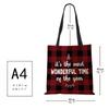Christmas Harajuku Canvas Shopper Bag Merry Christmas Tree Reusable Travel Shoulder Bag Large Capacity Folding Storage Tote Hand KTB
