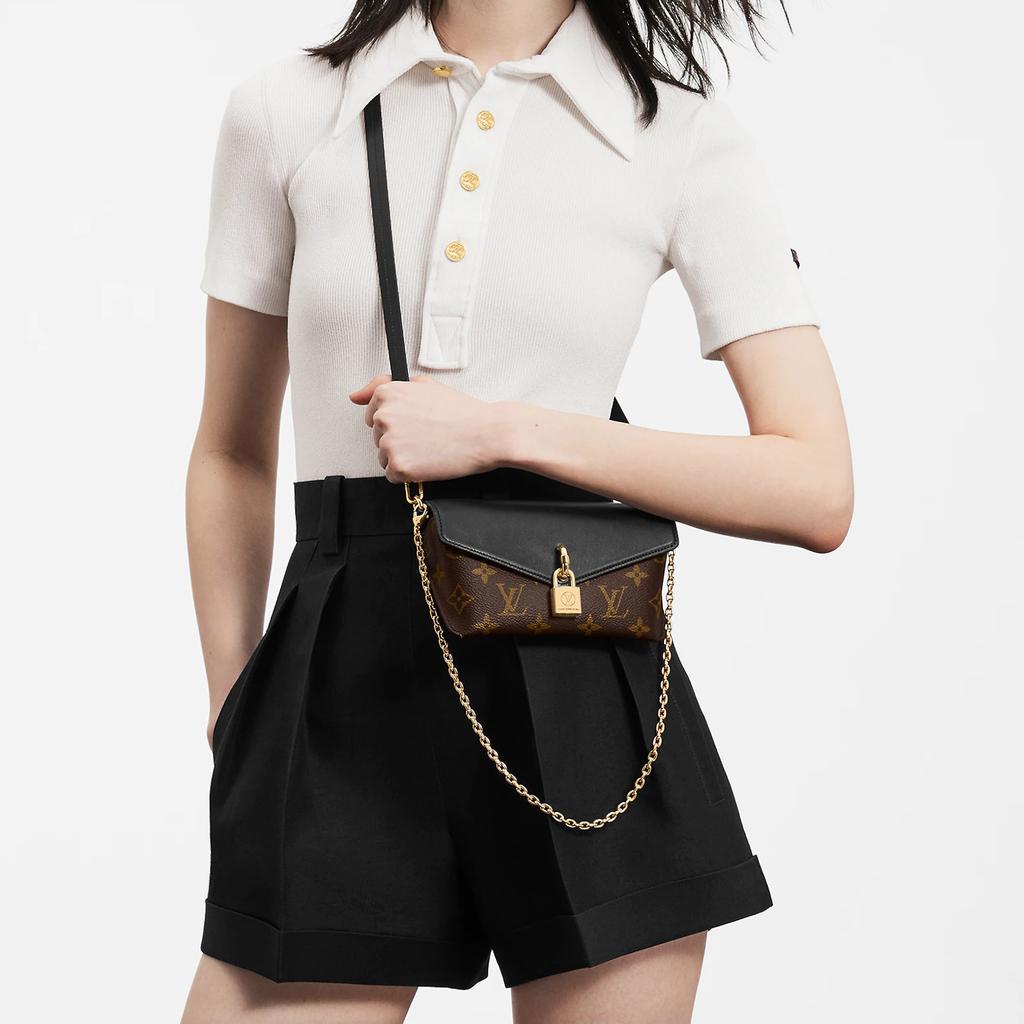 Louis Vuitton Padlock On Strap Removable Adjustable Chain Canvas And Leather Lock Bag Women Shoulder Bag M80559
