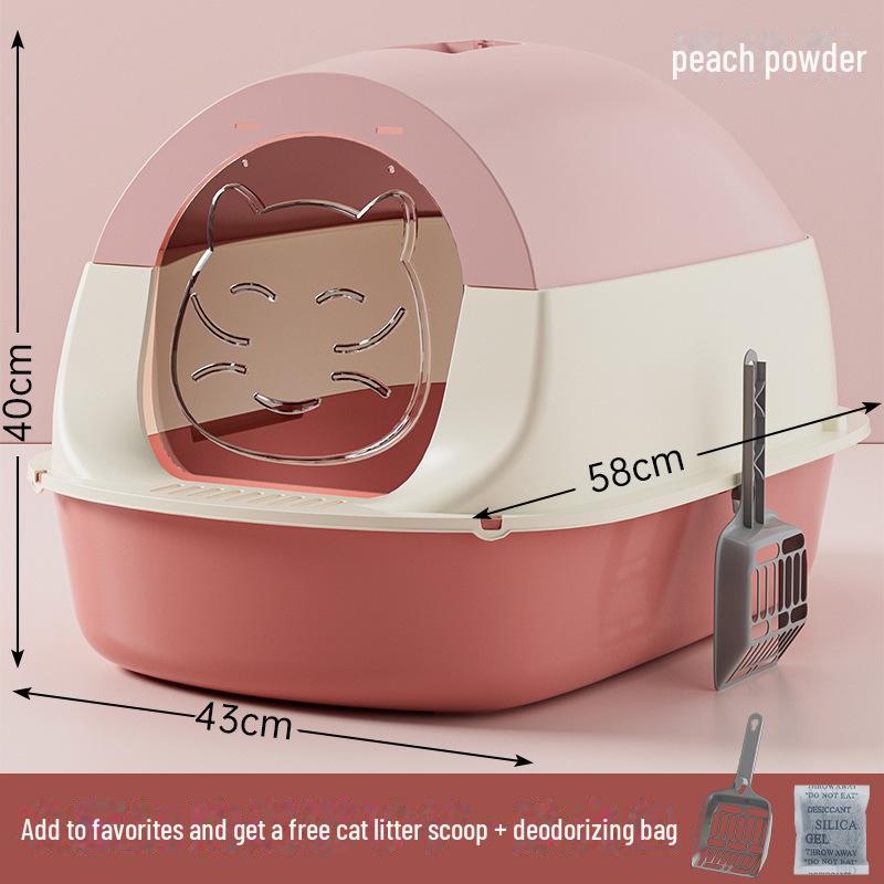 Extra große, vollständig geschlossene Katzentoilette mit Spritzschutz und desodorierender Desinfektion