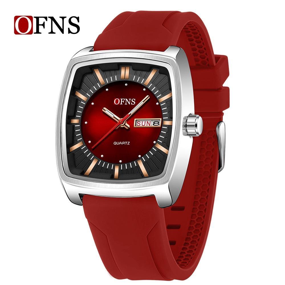 Luxury Men Watch Classic Red Green Dial Men's Quartz Wristwatch Sliver Calendar Male Reloj Stainless Steel Man Clock