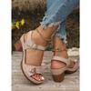 Summer New Women's Chunky Heel Sandals Plus Size High Heel Outdoor Casual Sandals
