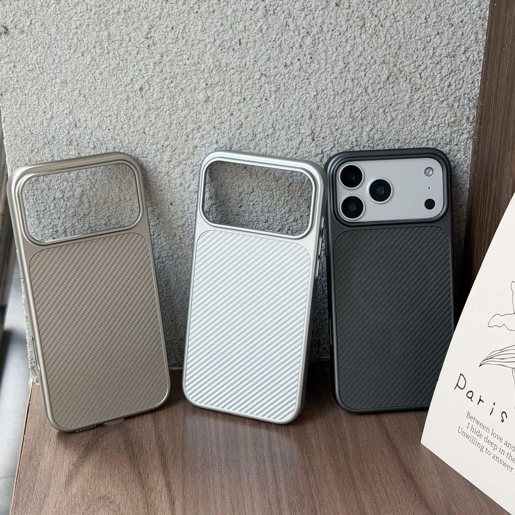 Apple 17 Pro Max Titanium Shield Carbon Fiber Magnetic iPhone 16 Skin-Feel 15 Pro Case