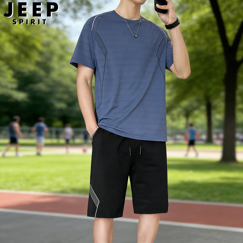 

Мужской спортивный повседневный комплект из двух предметов JEEP SPIRIT с эффектом ледяного шелка, быстросохнущий L