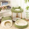 Cute Frog Series Pet Bed - Winter Cat House & Dog Bed Cartoon Animal Shaped Warm Shelter for Cats Dogs