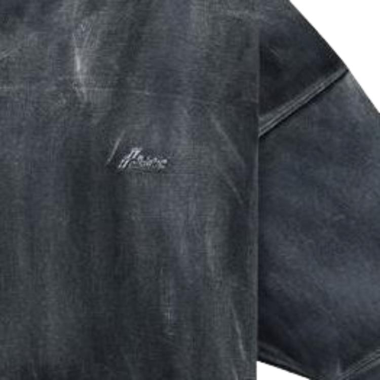 We11done Ss23 Logo Print Washed Short Sleeve T-Shirt Unisex Tops Black WD-TT1-23-874-U-BK