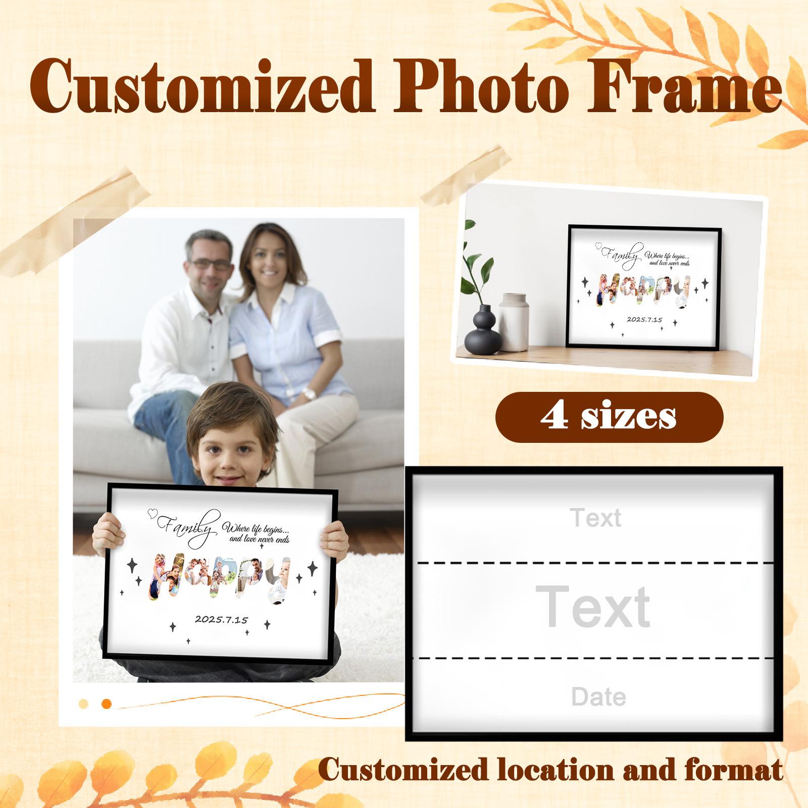 

Personalized Customizable Text Photo Frame, Personalized Holiday Gifts, Valentine s Day Gifts, Family Gifts, Classmate Gifts, Baby Baptism Gifts 10 чёрный