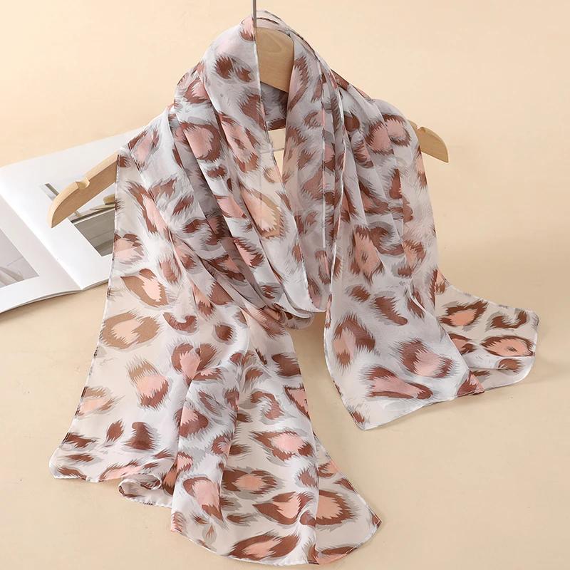 New Print Chiffon Scarf Shawl Women Sunscreen Silk Scarf Turban Long Wrap Beach Travel Outdoor Accessories Trendy Headband