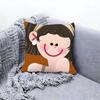 Trendy Dopamine YK Babe Cushion Cover Premium Comfort Reversible Pillow Cove Two in One Design for Any Room  Car Interior