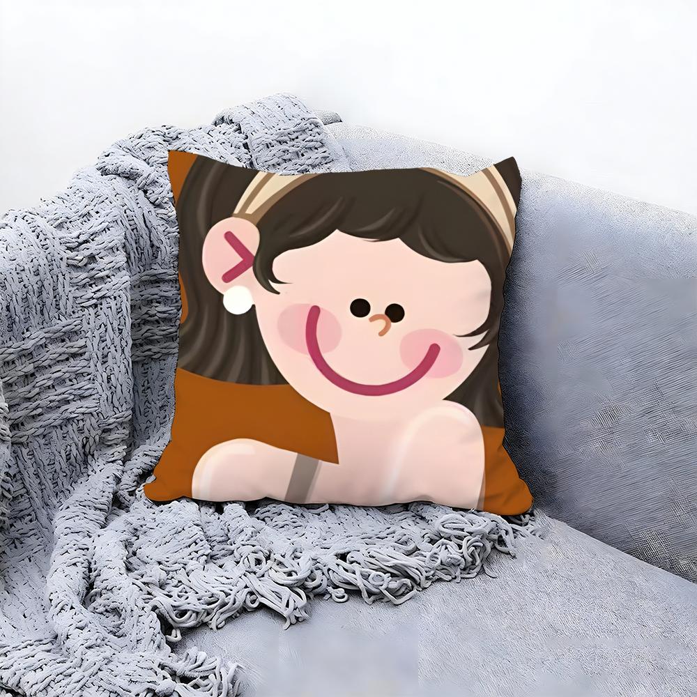 Trendy Dopamine YK Babe Cushion Cover Premium Comfort Reversible Pillow Cove Two in One Design for Any Room Car Interior