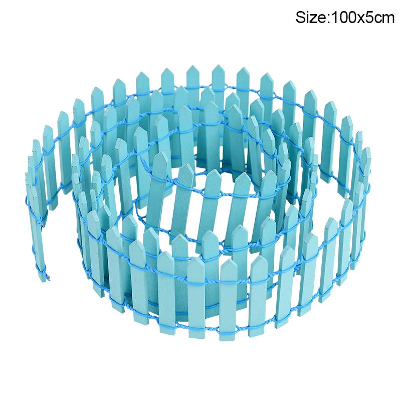100CM Mini Wooden Fence Fairy Garden Fence Miniature DIY Fairy Garden Accessories Wood Barrier Dollhouse Home Craft Decoration