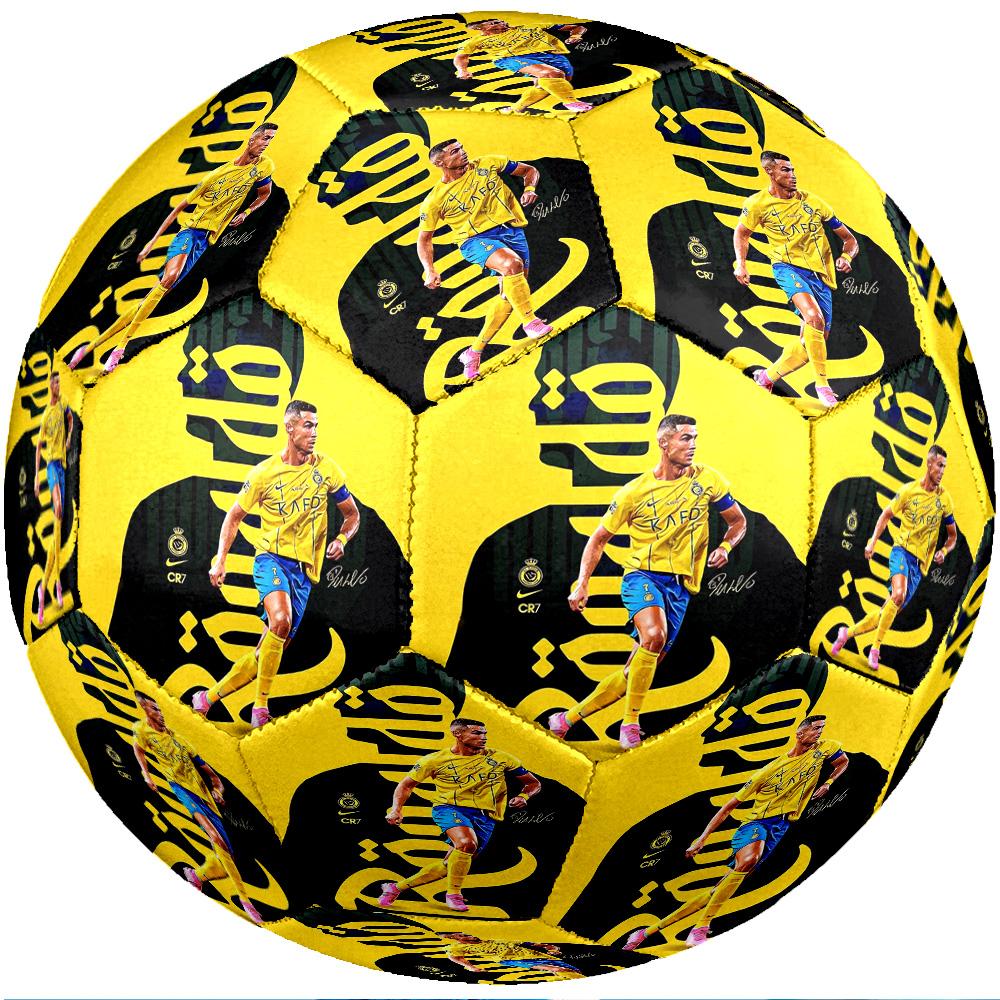 Bola de Futebol Tema Cristiano Ronaldo Tamanho 5 Bola de Futebol Toque Suave Bola de Futebol Profissional para Treino para Esportes ao Ar Livre
