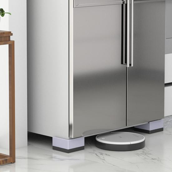 4Pcs Furniture Risers Shock Absorbing Anti-slip Heavy Duty Bed Desk Cabinet Sofa Chair Legs Refrigerator Dryer Washing Machine L-Shaped Lift Riser